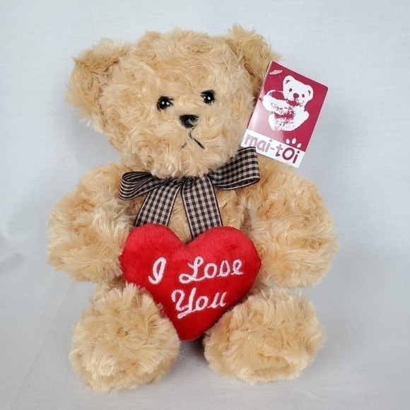Mai-toi I love you Valentines plush bear - Picture 1 of 11